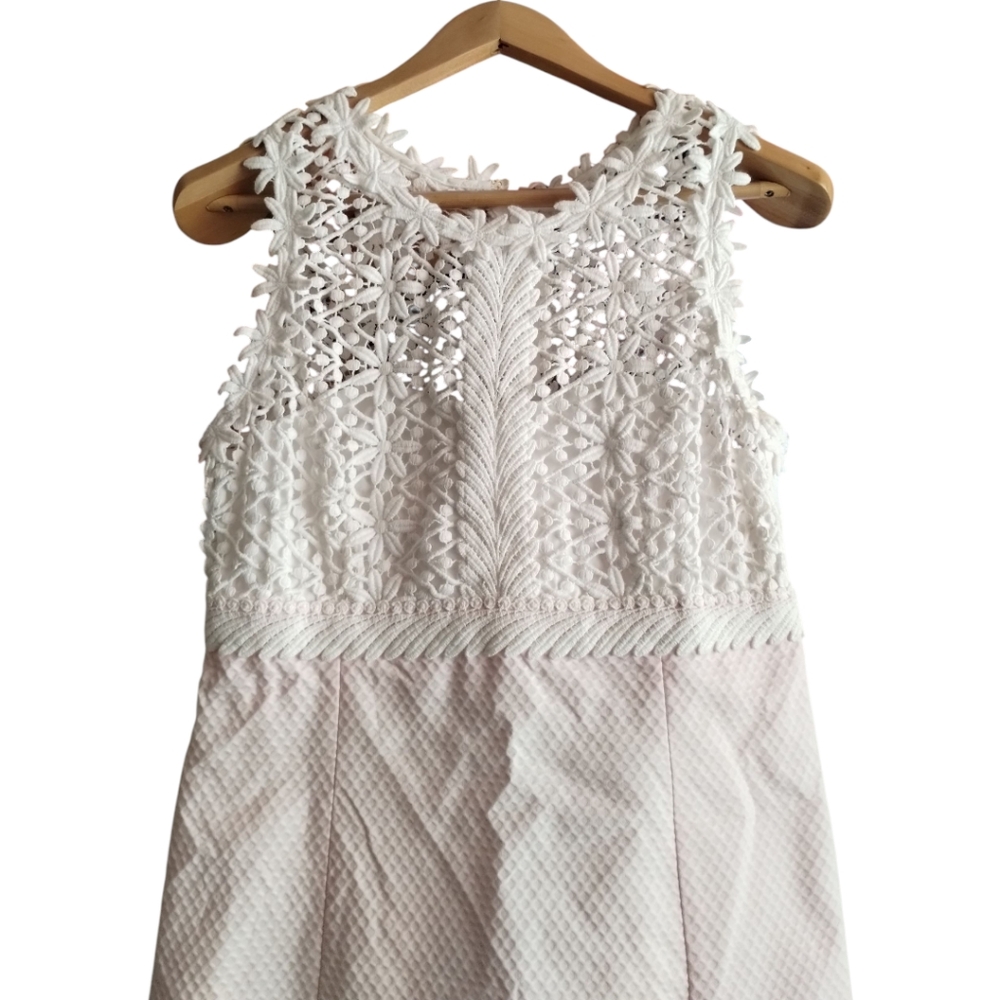 Lilly Pulitzer Breakers Shift Dress in Resort Lace White Pink Women's 10 - Picture 5 of 6